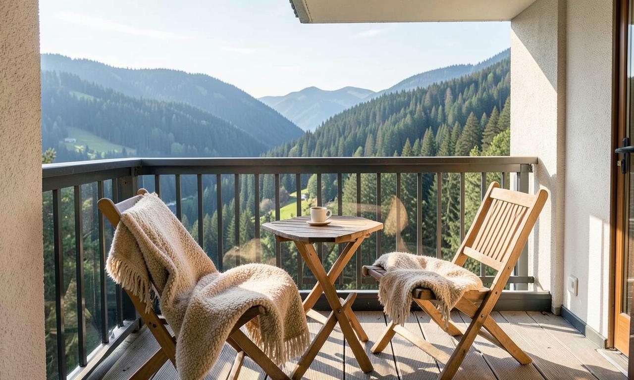 Balkon mit Blick auf den Harz